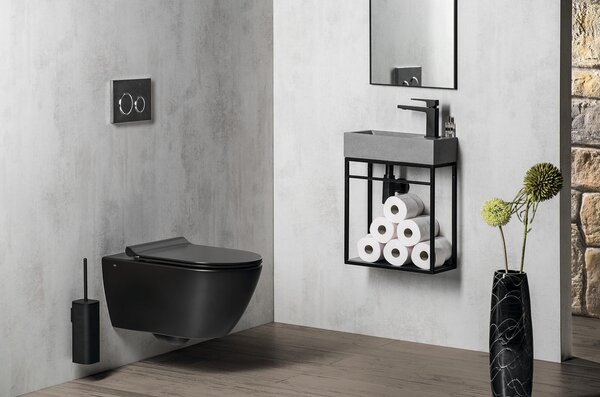 GSI GSI, PURA závěsná WC mísa, Swirlflush, 55x36 cm, černá dual-mat, 881526