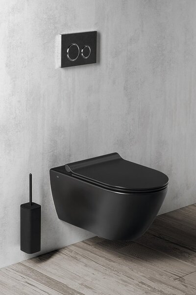 GSI GSI, PURA závěsná WC mísa, Swirlflush, 55x36 cm, černá dual-mat, 881526
