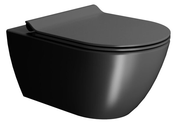 GSI GSI, PURA závěsná WC mísa, Swirlflush, 55x36 cm, černá dual-mat, 881526