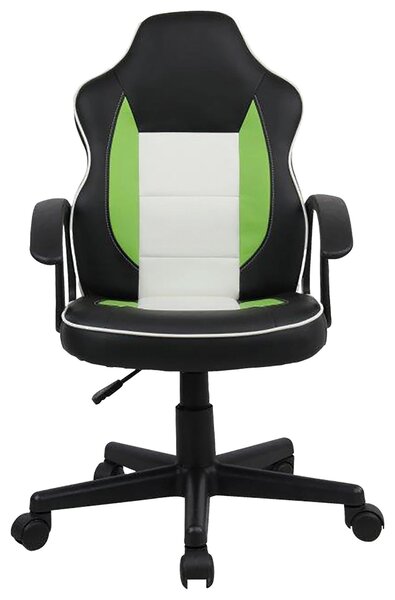 OTOČNÁ ŽIDLE PRO MLÁDEŽ, vzhled kůže, zelená, černá, bílá Xora - Dětské otočné židle