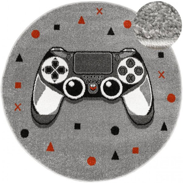 Koberec Lima G928A Gamepad světle šedý / tmavě šedý kruh