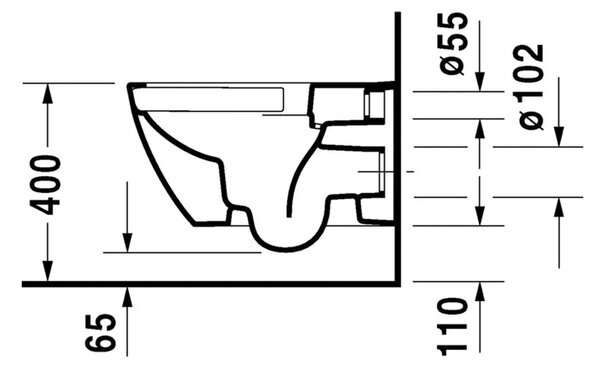 Duravit Happy D.2 - Závěsné WC Rimless®, 540x365 mm, bílá 2222090000