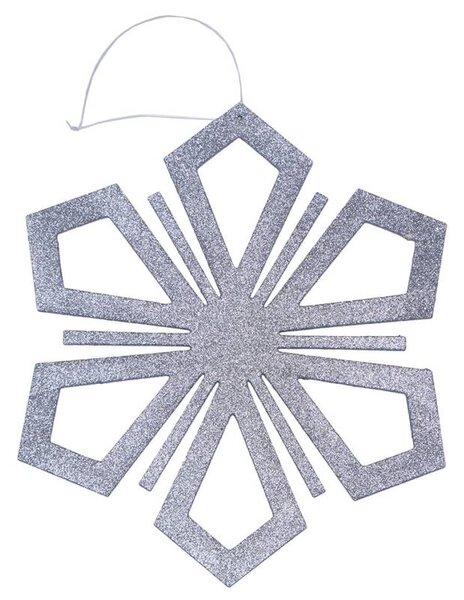 DECOLED Vánoční ozdoba vločka II, pr. 120 cm, stříbrná, překližka, venkovní