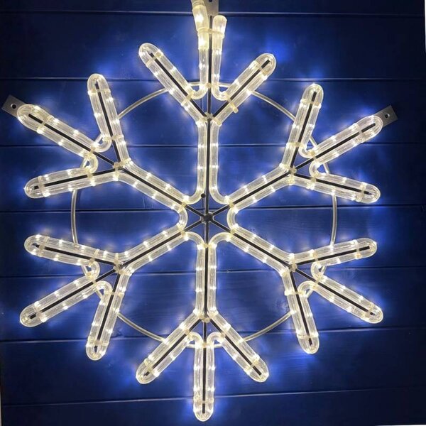 DECOLED Easy Fix 2D LED světelná vločka III., Ø 80 cm, teple bílá, závěsný, hliník