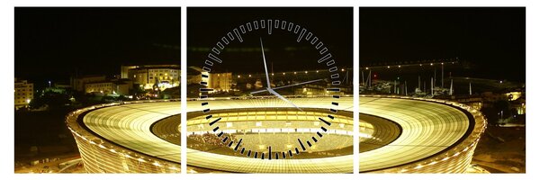 Obraz - fotbalový stadion (s hodinami) (90x30 cm)