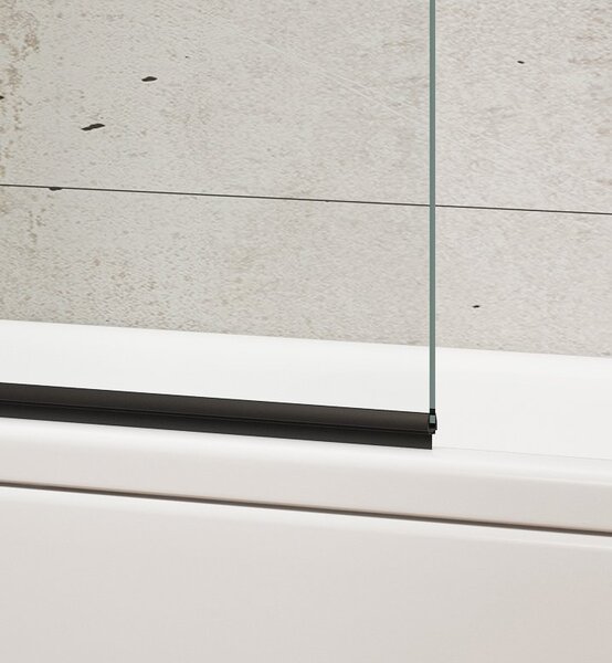 Aqualine Aqualine, VILMA vanová zástěna 600x1400 mm, černá, čiré sklo, AQ6014B