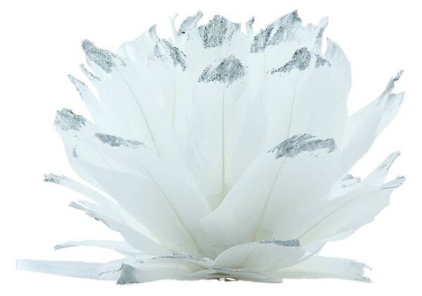DECOLED Vánoční ozdoba z peříček, 12 cm, bílá, peří
