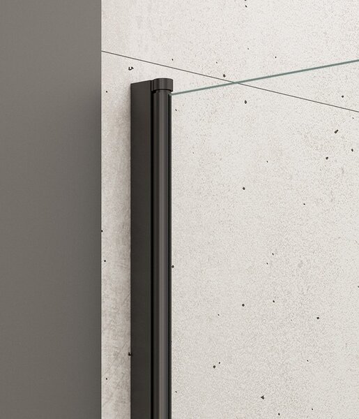 Aqualine Aqualine, VILMA vanová zástěna 600x1400 mm, černá, čiré sklo, AQ6014B