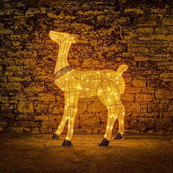 DECOLED 3D LED svítící laň, 150 cm, teple bílá, 140 LED, IP44 venkovní