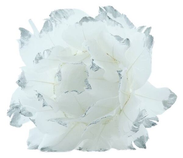 DECOLED Vánoční ozdoba z peříček, 12 cm, bílá, peří