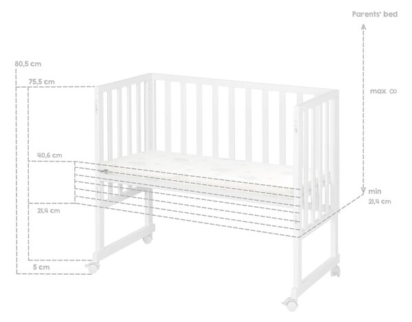 Bílá postýlka 90x45 cm – Roba