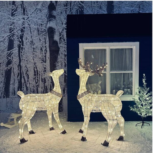 DECOLED 3D LED svítící laň, 150 cm, teple bílá, 140 LED, IP44 venkovní
