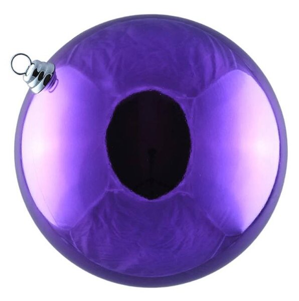 DECOLED Velká vánoční ozdoba 30 cm plastová koule fialová lesklá
