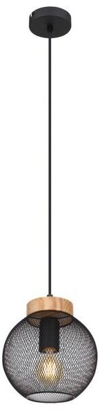 GLOBO 15663H PABLO závěsné svítidlo D200mm 1xE27 černá, dřevo