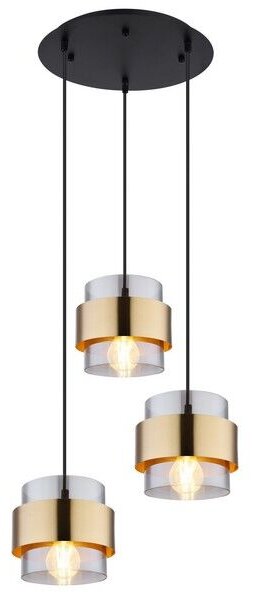 GLOBO 15560-3H MILLEY závěsné svítidlo 3xE27 D450mm černá matná, mosaz