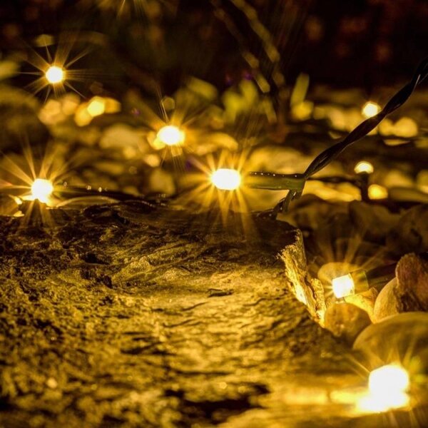 DECOLED Hobby Line LED světelný řetěz, venkovní, 4 m, teple bílá, 32 diod, tmavě zelený kabel, IP44, prodlužovací
