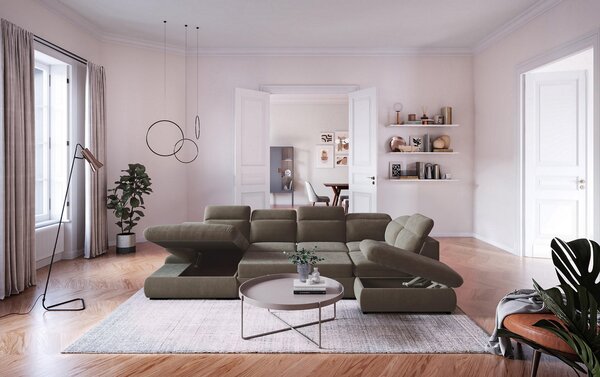 SEDACÍ SOUPRAVA, textil, šedá Welnova - Sedací soupravy