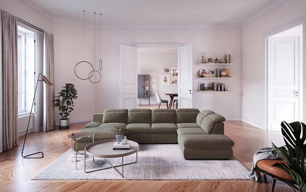 SEDACÍ SOUPRAVA, textil, šedá Welnova - Sedací soupravy