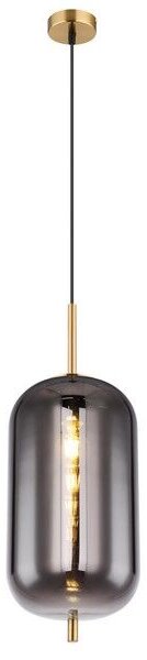 GLOBO 15345H2MM BLACKY I závěsné svítidlo 1xE27 D220mm černá matná, mosaz, kouřová