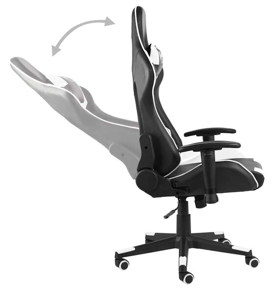 Otočná herní židle bílá PVC 20495