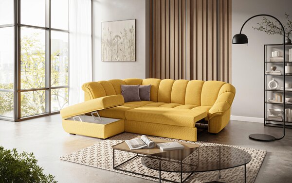 SEDACÍ SOUPRAVA, textil, hořčicově žlutá Welnova - Sedací soupravy