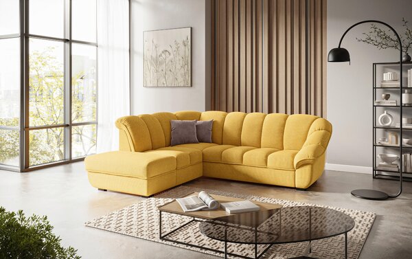 SEDACÍ SOUPRAVA, textil, hořčicově žlutá Welnova - Sedací soupravy