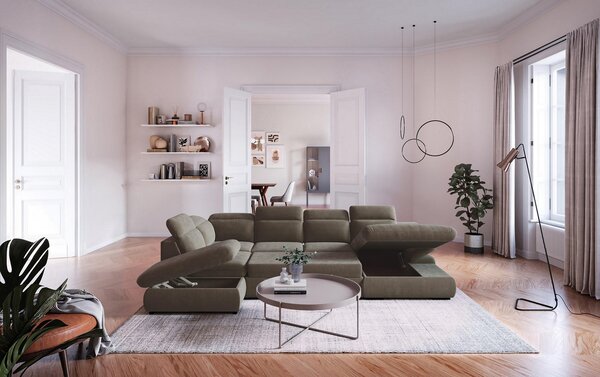 SEDACÍ SOUPRAVA, textil, šedá Welnova - Sedací soupravy