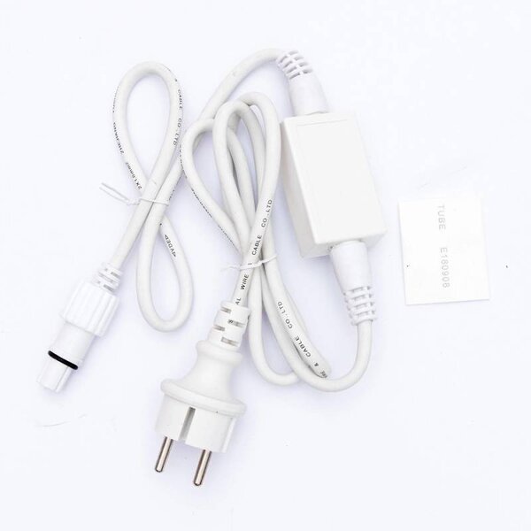 DECOLED Easy Fix zdrojový kabel venkovní 480 W s neoddělitelným AC/DC, 150 cm bílý kabel IP67, 230 V