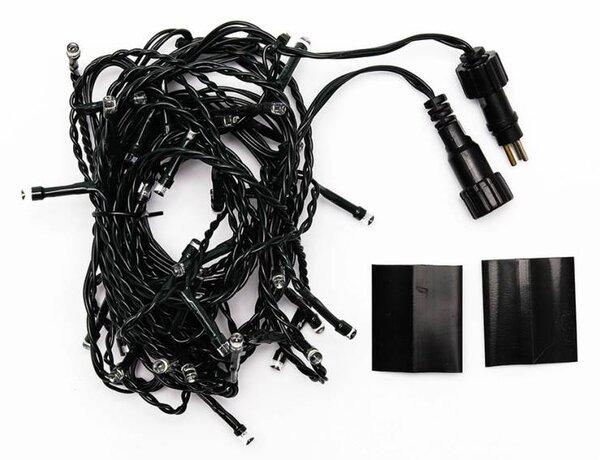DECOLED Hobby Line venkovní LED rampouchy, světelné, 200 × 50 cm, teple bílá, 40 diod, tmavě zelený kabel, IP44, prodlužovací