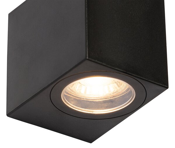 Chytré venkovní nástěnné svítidlo černé IP65 vč. Wifi GU10 50mm - Baleno