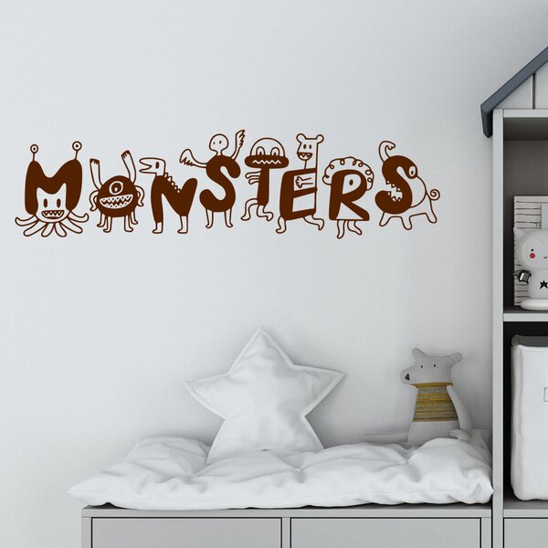 Živá Zeď Samolepka Monsters Barva: černá