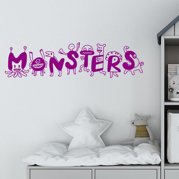 Živá Zeď Samolepka Monsters Barva: černá