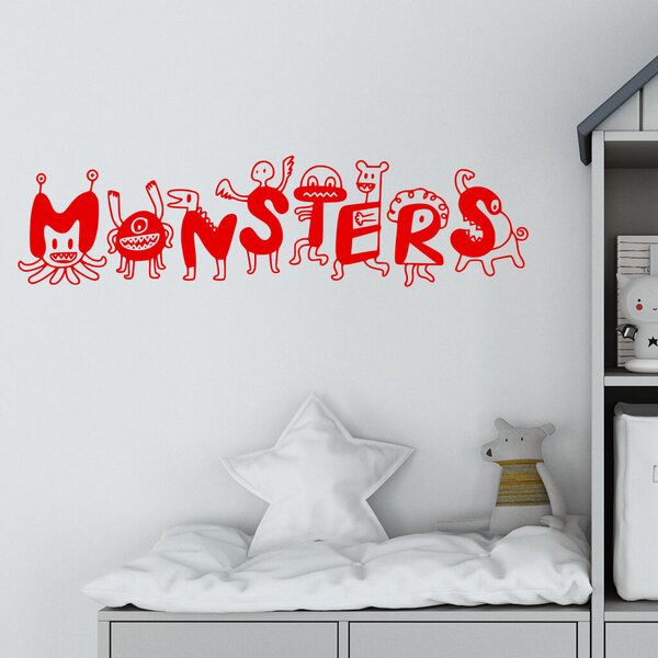 Živá Zeď Samolepka Monsters Barva: černá