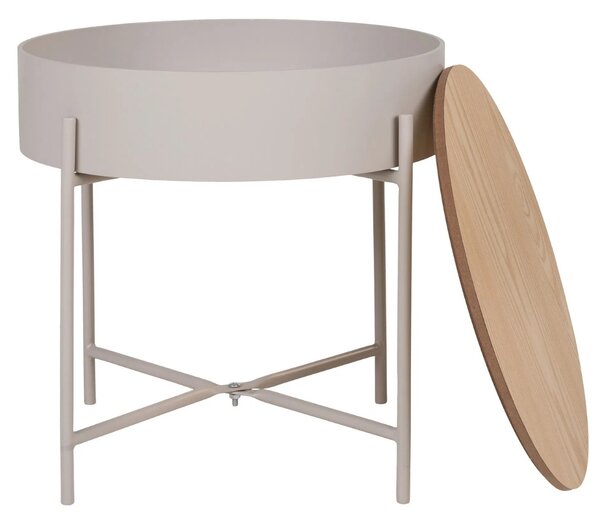 Nordic Living Béžový kovový odkládací stolek Sisko 40 cm