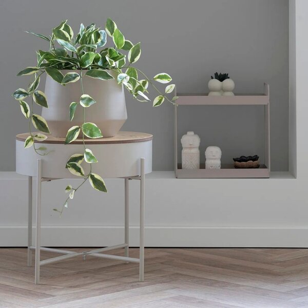 Nordic Living Béžový kovový odkládací stolek Sisko 40 cm