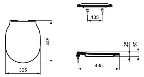 Ideal Standard Connect Air- WC sedátko, ultra ploché 36,5x44,5cm, E036501