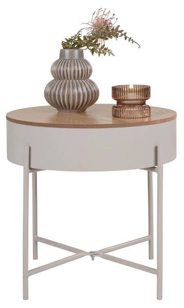 Nordic Living Béžový kovový odkládací stolek Sisko 40 cm