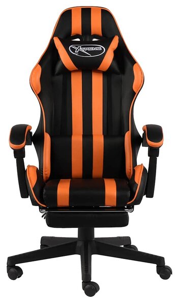 Herní židle s podnožkou černo-oranžová umělá kůže 20532