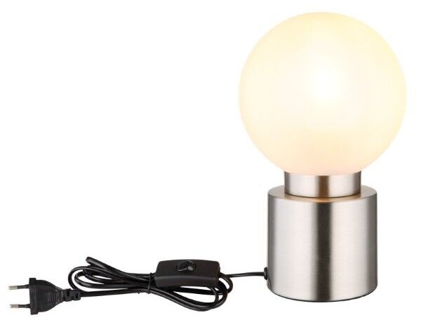 GLOBO 21003N MARKA stolní lampička V245mm 1xE14 matný nikl, bílá