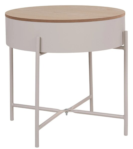 Nordic Living Béžový kovový odkládací stolek Sisko 40 cm