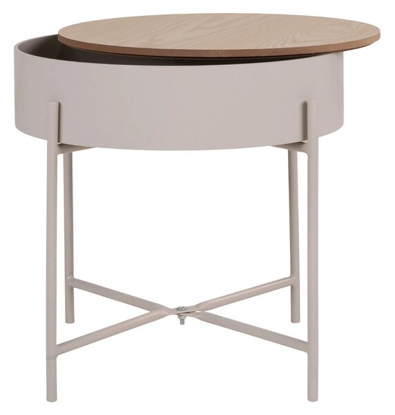 Nordic Living Béžový kovový odkládací stolek Sisko 40 cm