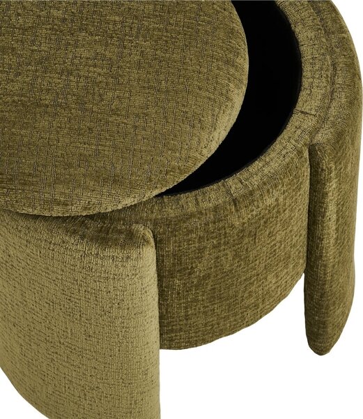Nordic Living Zelený taburet Walzdor 42 cm