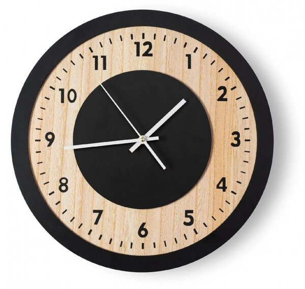 Tutumi - Nástěnné hodiny Scandy - černá/přírodní - ⌀ 40 cm
