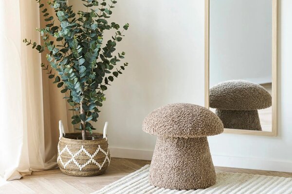 Nordic Living Hnědý taburet Enma 45 cm