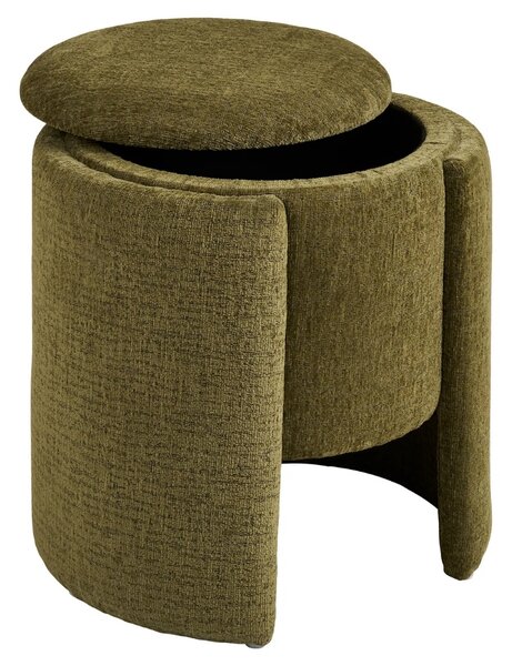 Nordic Living Zelený taburet Walzdor 42 cm