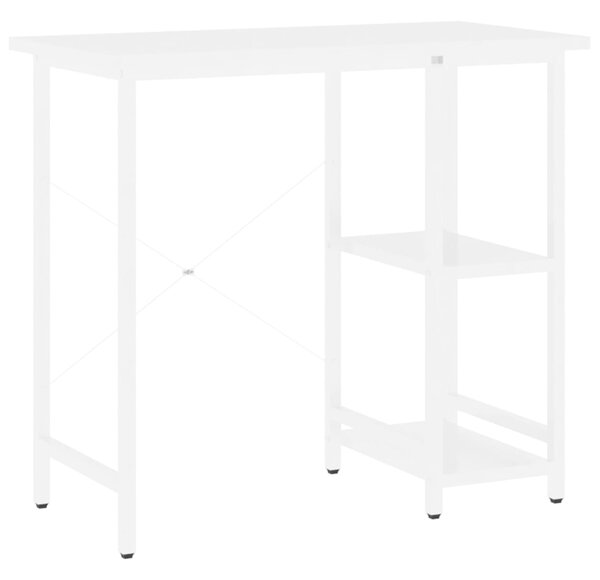 PC stůl bílý 80 x 40 x 72 cm MDF a kov 20555