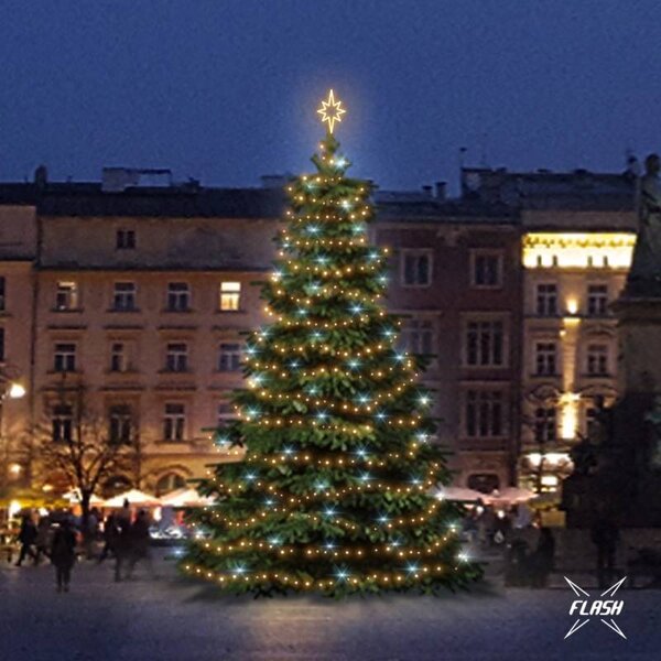 DECOLED LED světelná sada na vánoční stromy vysoké 9-11 m, teplá bílá s Flash