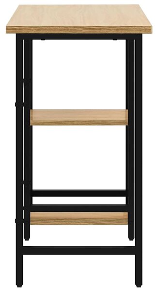 PC stůl černý a světlý dub 80 x 40 x 72 cm MDF a kov 20557