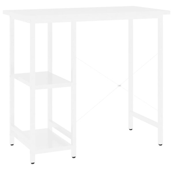 PC stůl bílý 80 x 40 x 72 cm MDF a kov 20555