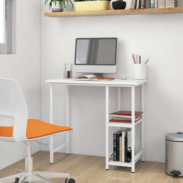 PC stůl bílý 80 x 40 x 72 cm MDF a kov 20555